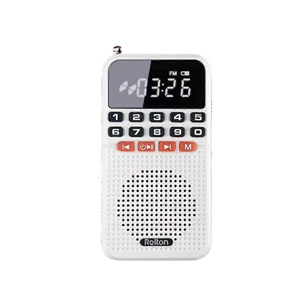 Rolton Am/fm-tragbares Radio Mit Bluetooth 5.0, Tf-kartensteckplatz Und Led-taschenlampe, Ideal Für Den Einsatz Zu Hause Und Im Freien (weiß).