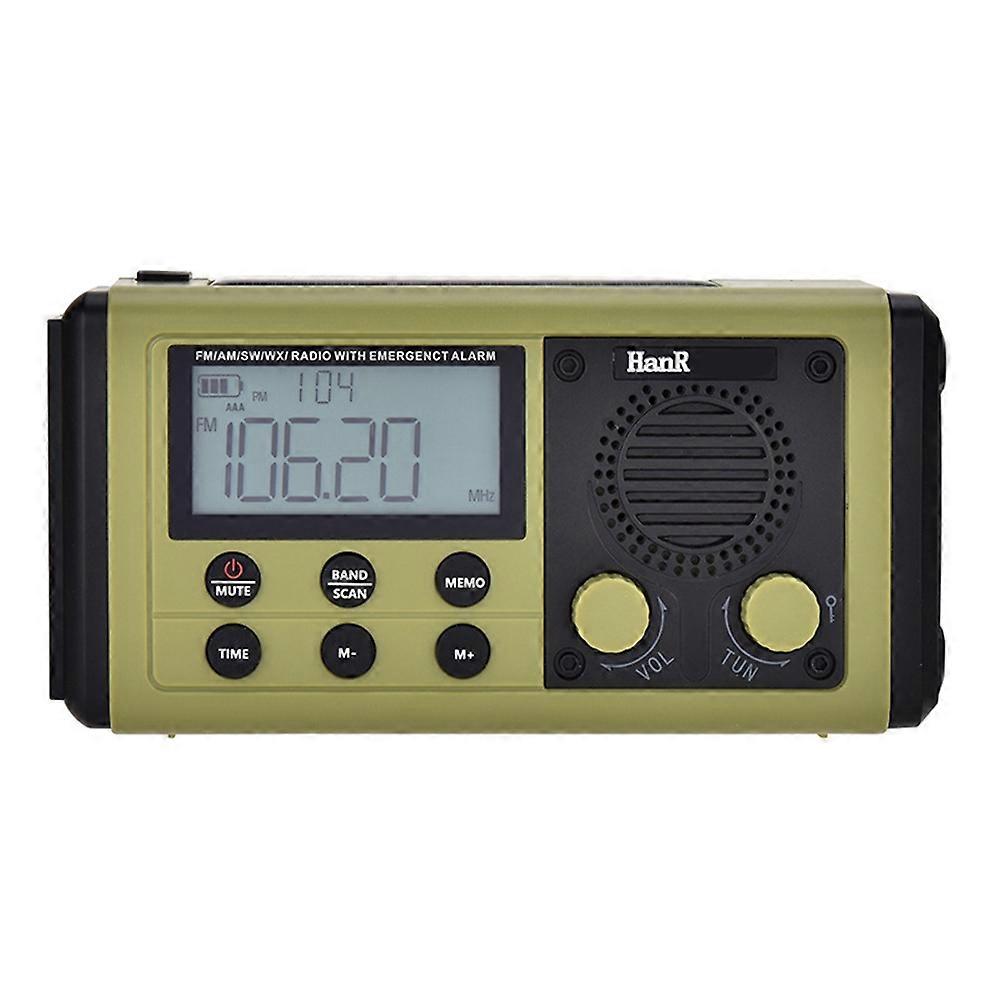 Hrd907 10000 Mah Handkurbelradio, Solarbetriebenes Wiederaufladbares Notfallradio, Beleuchtung, Tragbares Radio Für Notfallsituationen Bei Stromausfällen (b)