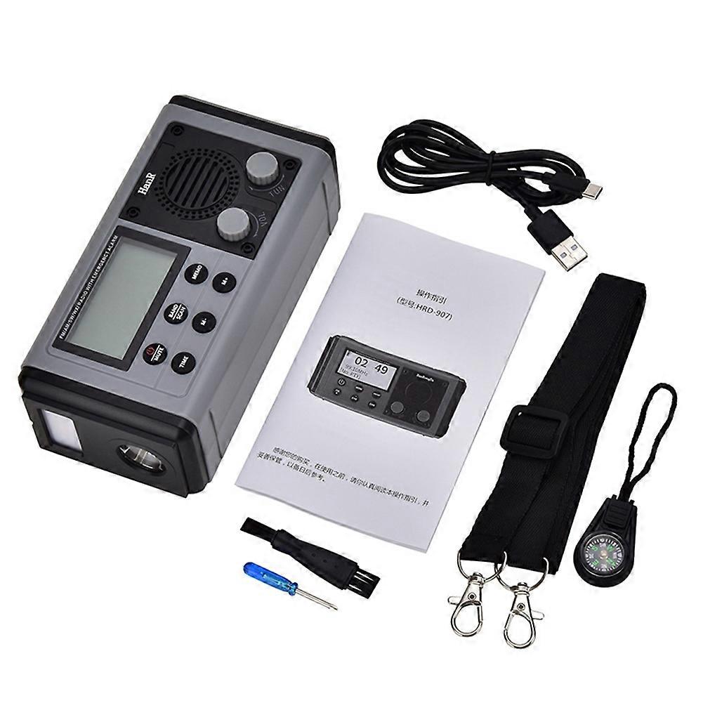 Hrd907 Handkurbelradio, 10.000 Mah, Notfallradio, Solaraufladbar, Mit Licht, Tragbares Radio Für Notfallsituationen Bei Stromausfall.