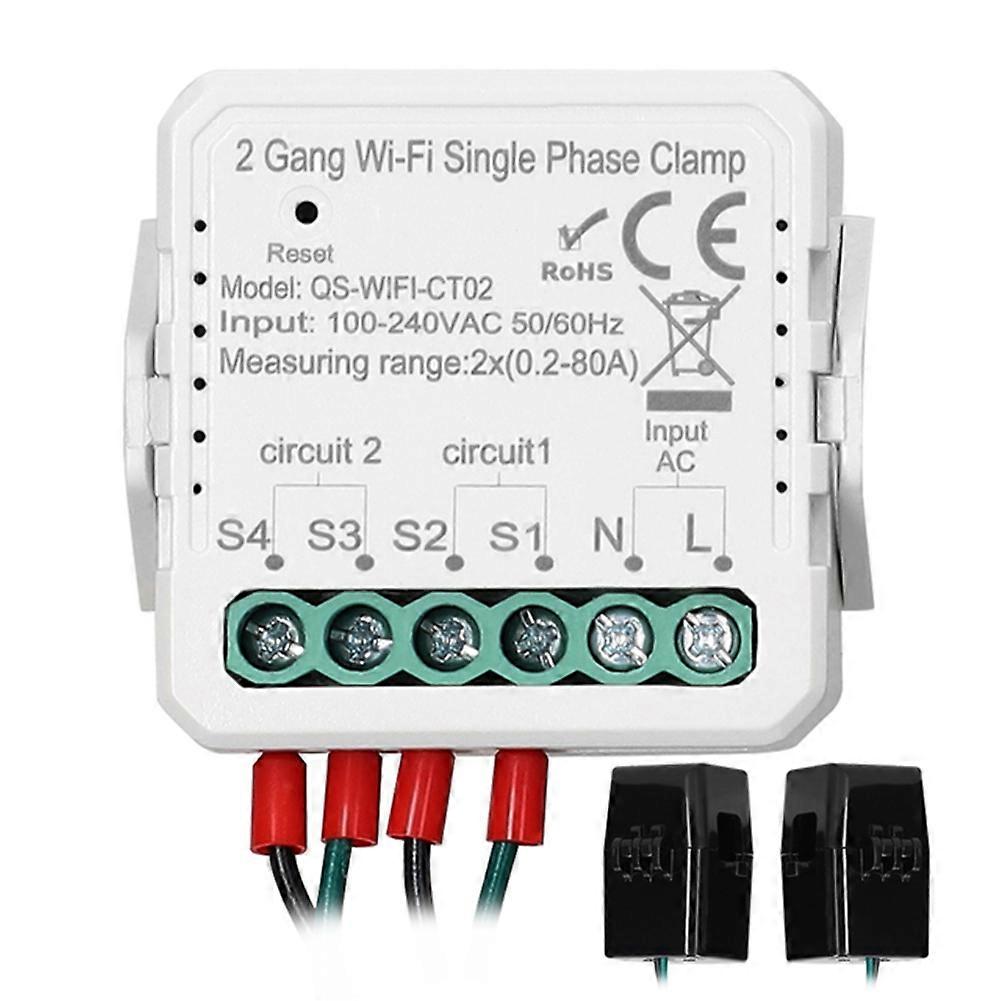 Tuya Wifi 80a Einphasiger Bidirektionaler Photovoltaik-solarstromzähler Mit Klemme, 2-wege, Mit Anwendungssteuerung.
