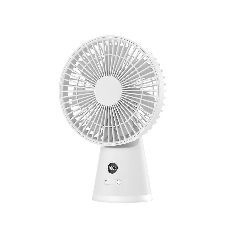 Tragbarer Kabelloser Tischventilator (3600 Mah), 5 Geschwindigkeitsstufen, Usb-anschluss, Mini-tischventilator Für Zuhause Und Büro, Weiß