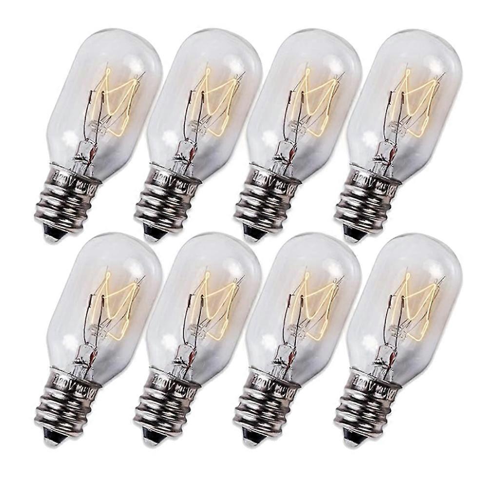Packung Mit 8 E12 T20 Glühbirnen Für Salzlampen, 120 V, 15 W, Warmweiß 2700 K, E12 Kerzenfassung, Kompatibel Mit Himalaya-salzlampen Und -körben.
