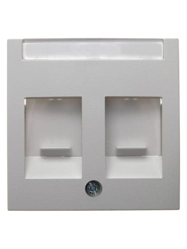 Berker Centre plate with 2 dust protection p white