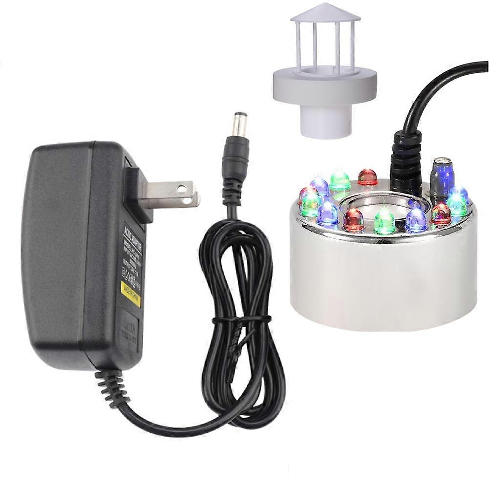 Ultraschall-nebelsystem, Spritzschutz, 12 Mehrfarbige Leds, Mini-nebelsystem, Wassertank, Nebelmaschine, Us-stecker