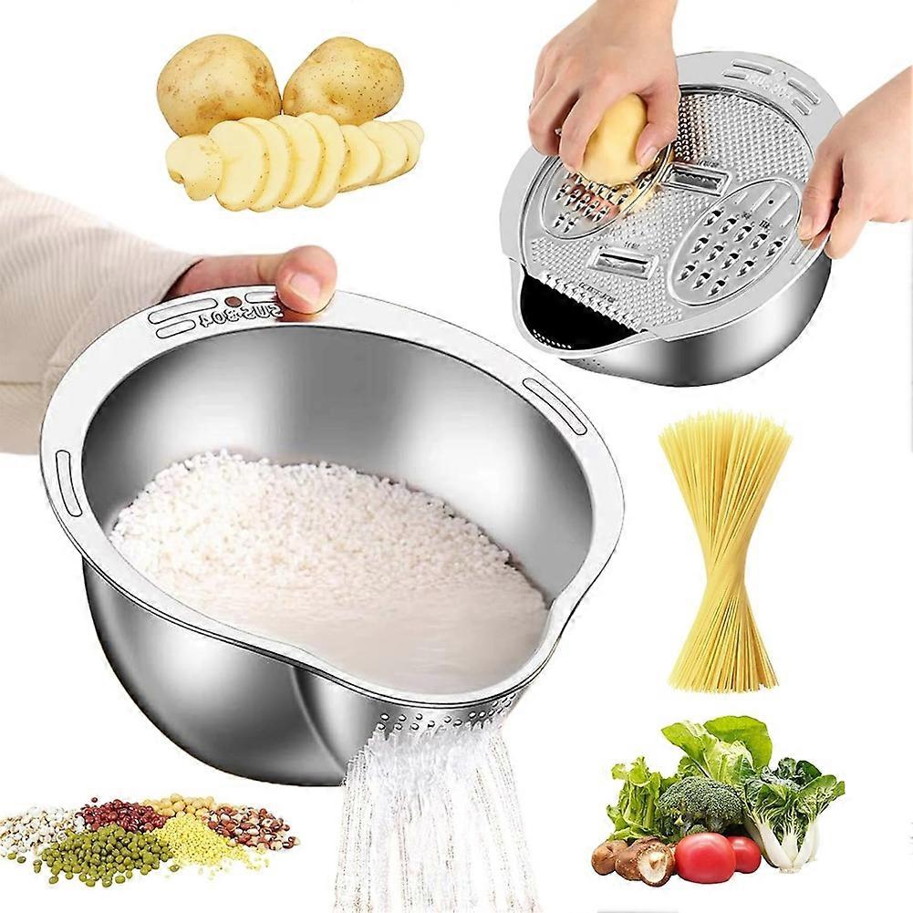Reissiebschüssel Mit Integrierter Reibe, Ideal Zum Reinigen Von Quinoa, Obst, Gemüse Und Hülsenfrüchten. Ein Vielseitiges Küchenutensil.