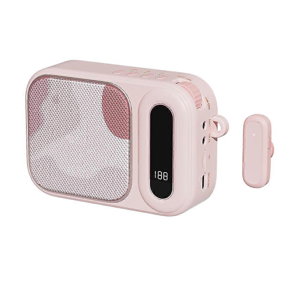 Tragbarer Drahtloser Lavalier-verstärker, Wiederaufladbares Mikrofon Mit Hoher Klangqualität, Führungsmikrofon, Spezielles Audio-lehrer-mikrofon (pink)
