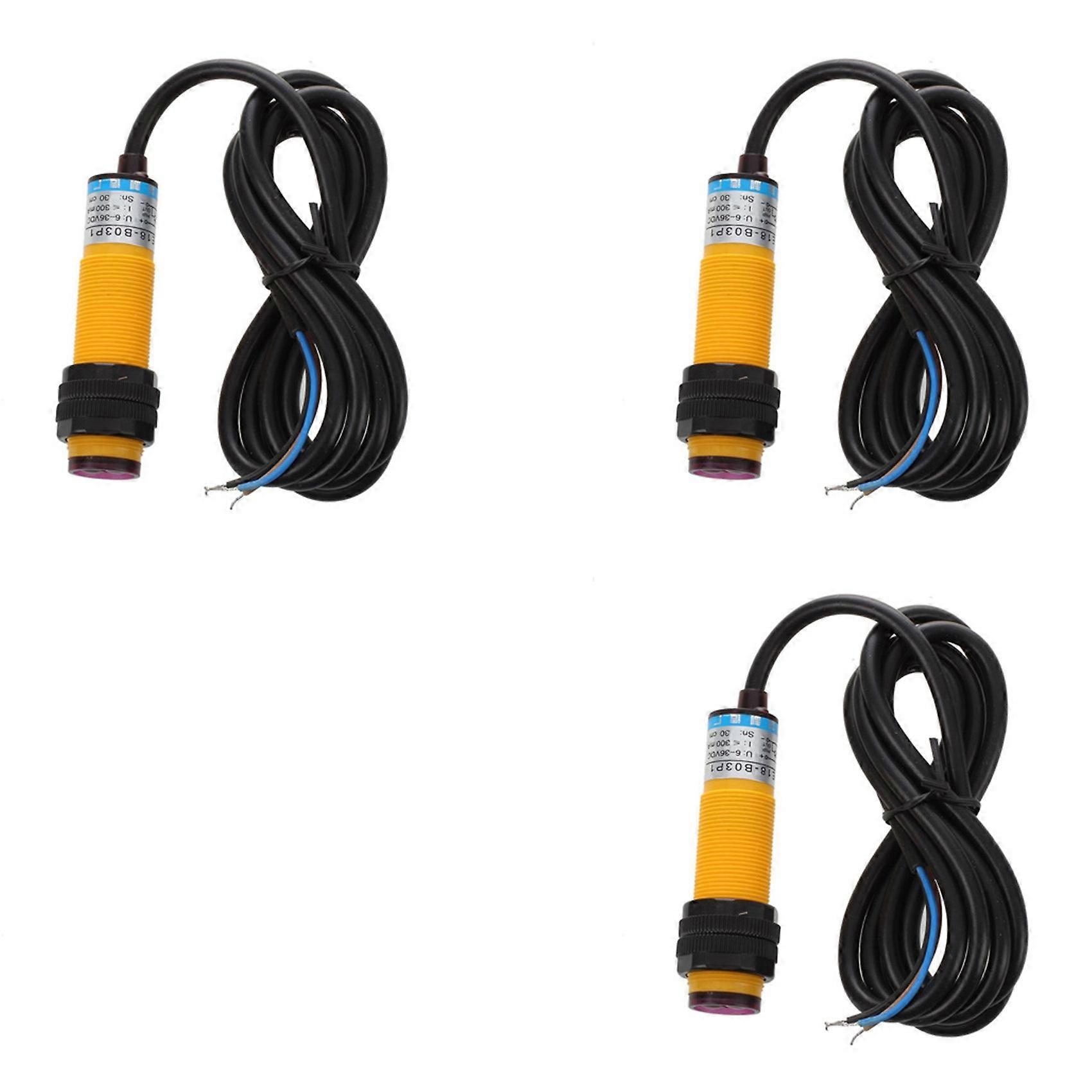 3x Dc 3-draht 6-36v Pnp Ir Poelektrischer Sensorschalter 30cm E18-b03p1