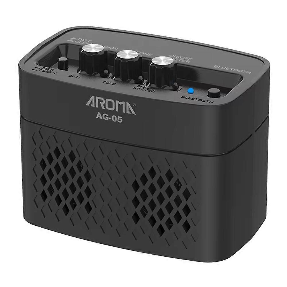 Aroma 5w Gitarrenverstärker Für E-gitarre, Kleiner Übungsverstärker Mit Bluetooth, Clean- Und Overdrive-kanäle, Schwarz