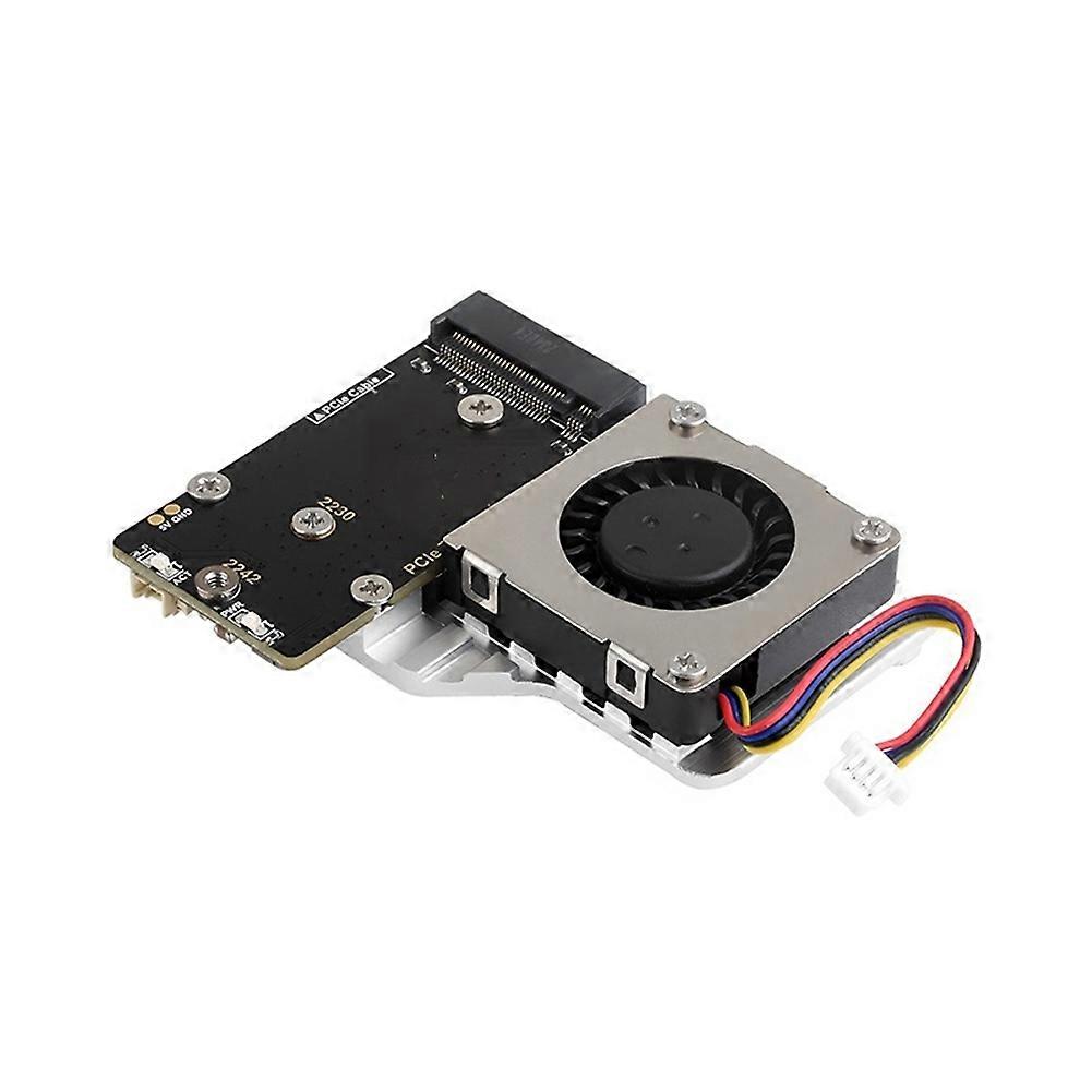 Pcie-zu-m.2-adapterkarte Für Raspberry Pi 5, Mit Lüfter, Kompatibel Mit M.2 Nvme Ssds Im Format 2242/2230.