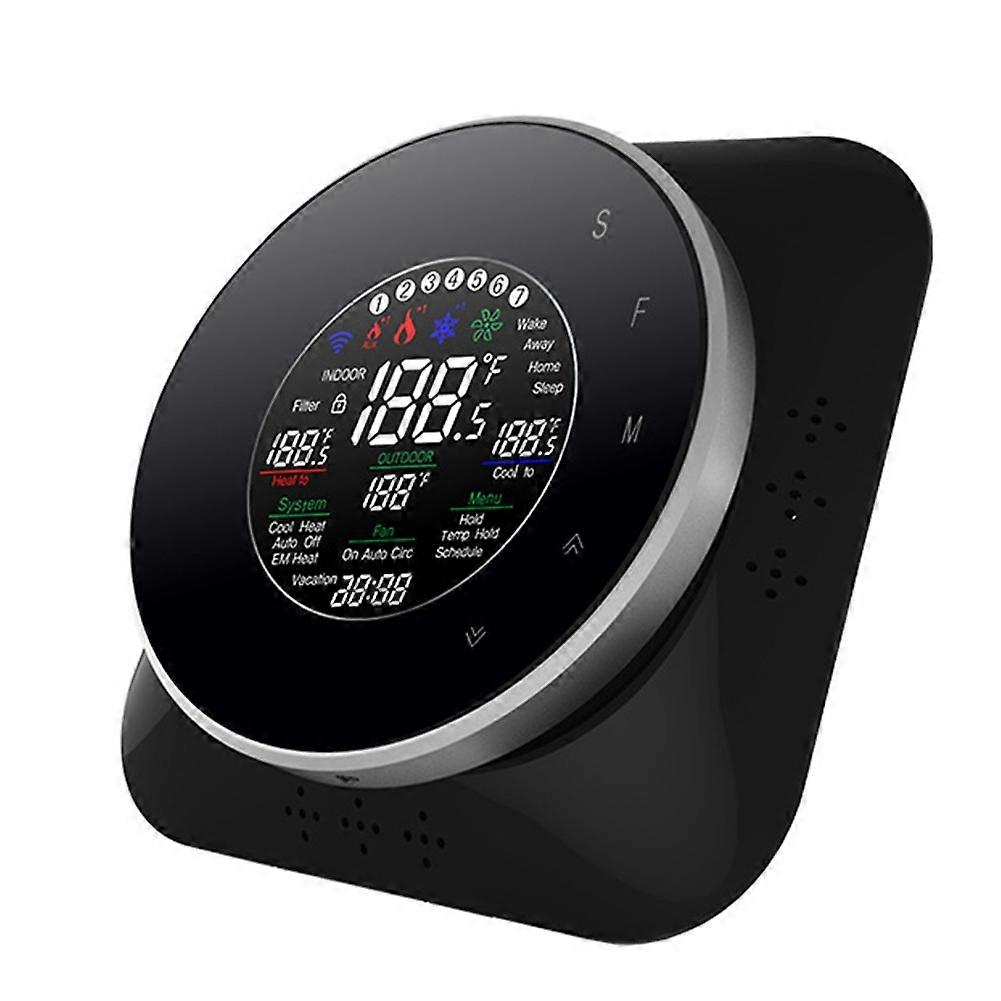 Tuya Wifi 24v Ac Wärmepumpenthermostat Für Hlk-systeme - Kompatibel Mit Alexa Und Google (us-stecker).