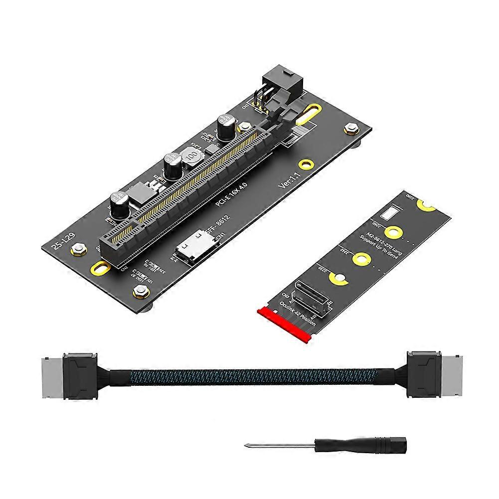 Oculink Sff-8612/8611 2280 M.2 Nvme M-key 2230 Auf Pcie 4.0 X16 Adapter Mit 6-poligem Strom- Und Verlängerungskabel