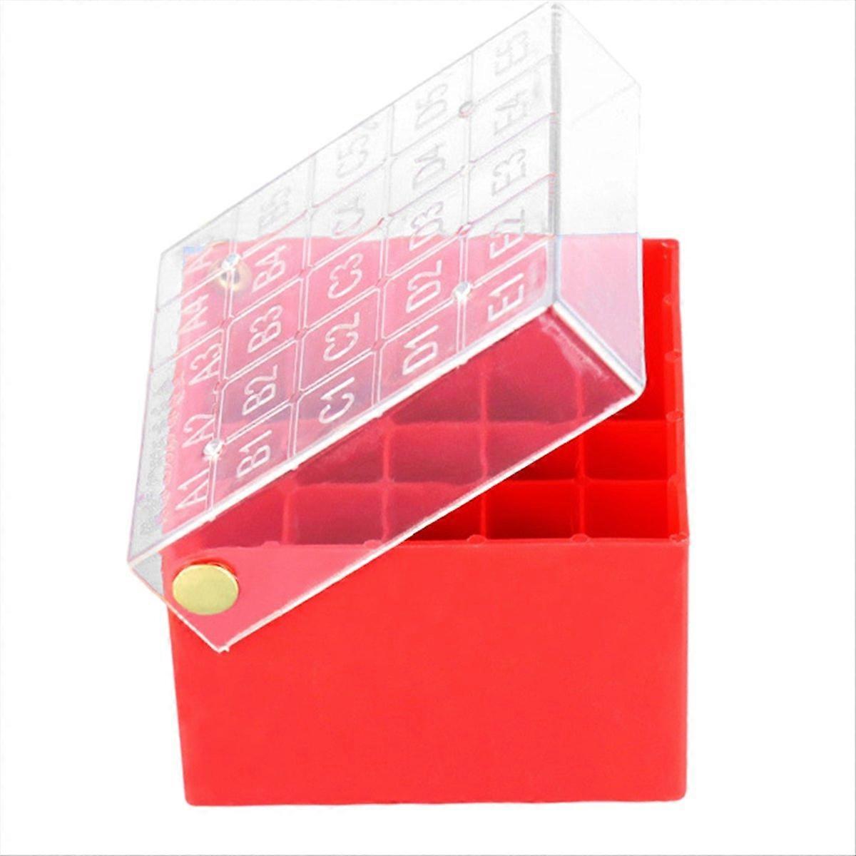 Gefrorene Probenröhrchenbox, Klappdeckelbox, 25 Fächer, 1,5–2,0 Ml, 1 Stück, Rot