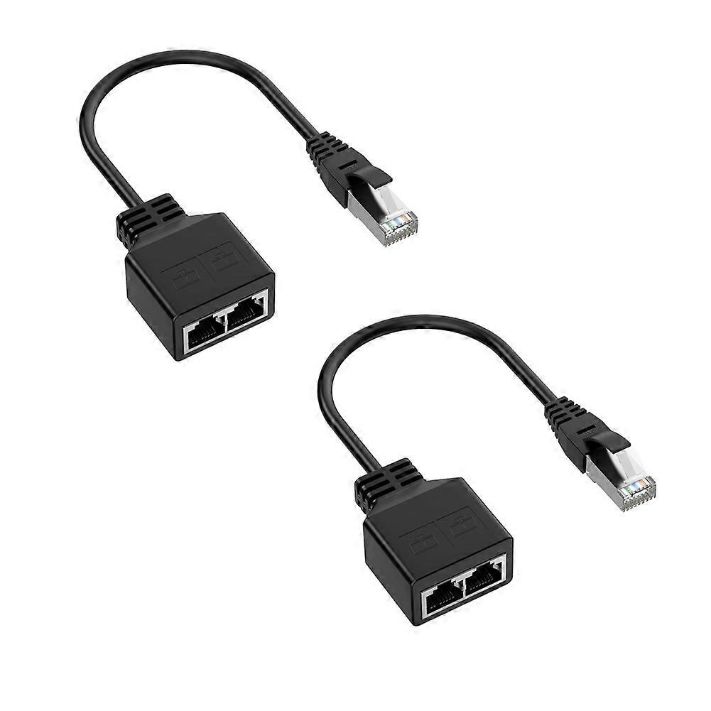Rj45 Lan Ethernet Splitter Adapter Extender 1 Stecker Auf 2 Buchsen Für Cat5 Cat5e Cat6 Cat7 Ethernet (2er-pack)