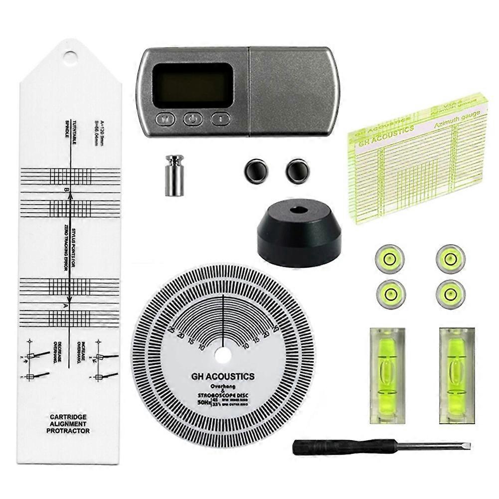 Nützliches Kalibrierset Für 45-u/min-plattenspieler Mit Adapter, Digitalem Lcd-dynamometer Und Abtastnadel.