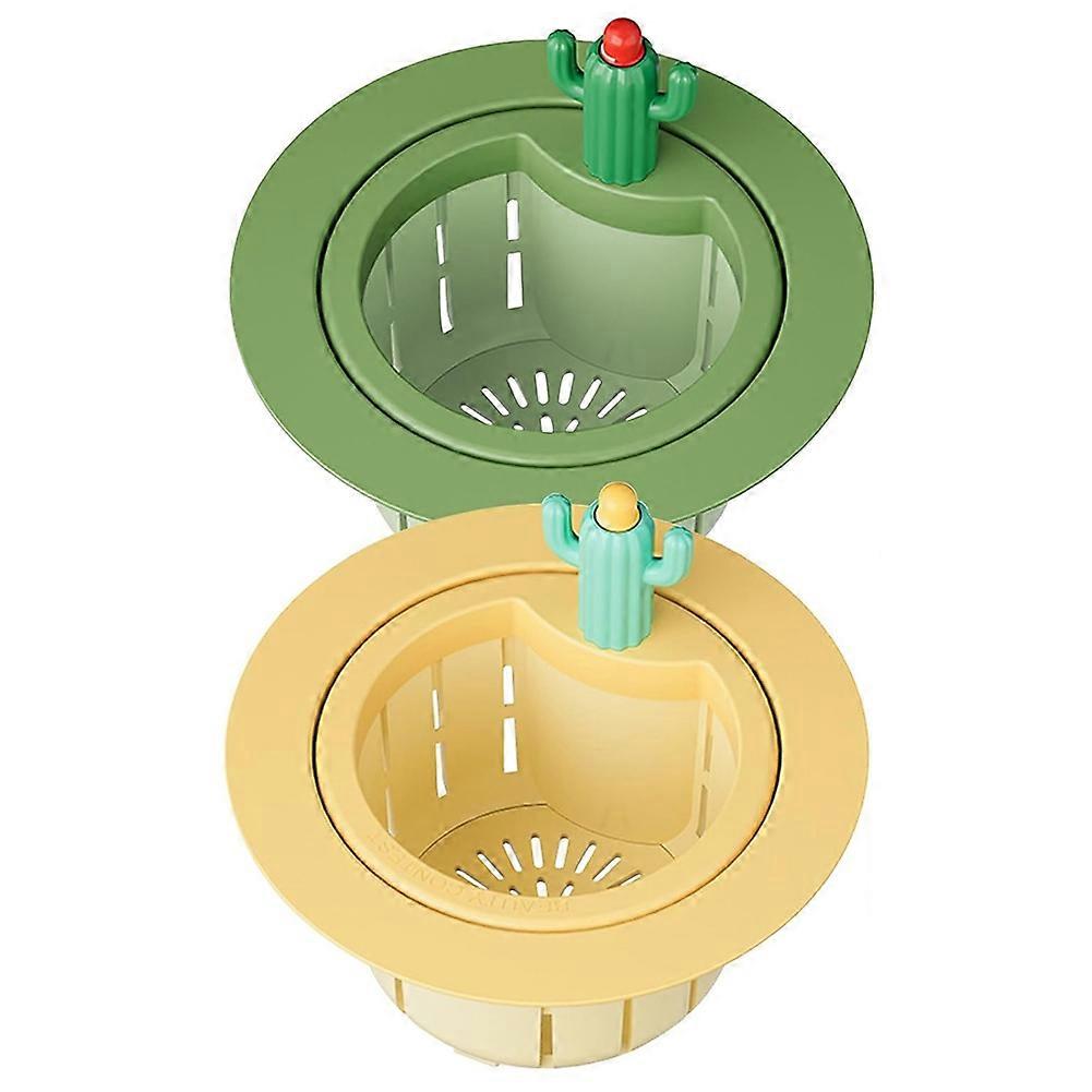 Set Mit 2 Kaktus-spülbeckenabflusssieben, Kaktus-küchenspülenabflusssieb Mit Vergrößertem Abstandshalter, Automatischer Druckablaufkorb