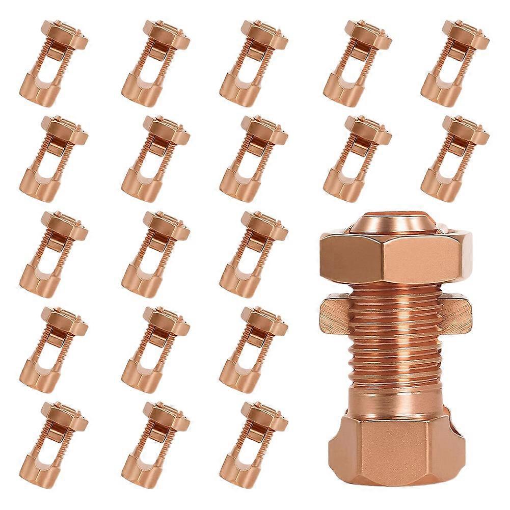 Packung Mit 20 Tj-16 Schraubverbindern, Kupfer-erdungsklemmen, Geeignet Zur Erdung Von Blanken Drähten Der Querschnitte 6 Awg/7 Awg/8 Awg, Anschlussklemmen