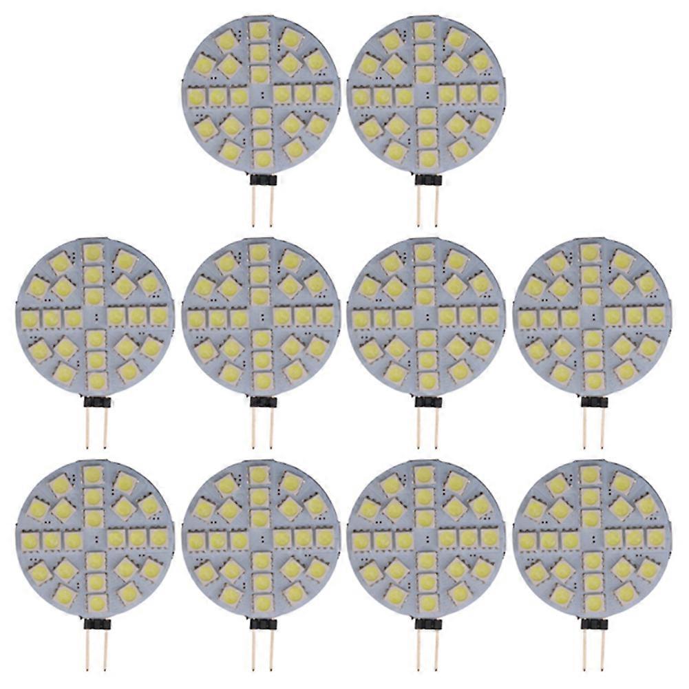 Packung Mit 10 Mini-smd-5050-led-lampen, G4-sockel, 4,8 W, 12 V Dc, Ersetzt Zweipolige Halogenlampen, Kaltweißes Licht.