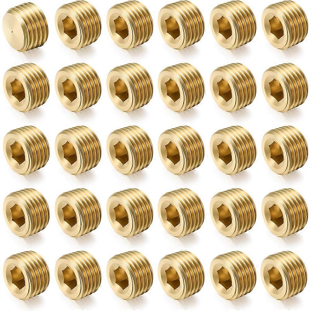 Satz Von 30 1/4" Npt-rohrstopfen Mit Innensechskantgewinde Und Versenktem Sechskantkopf Zur Endabdichtung.