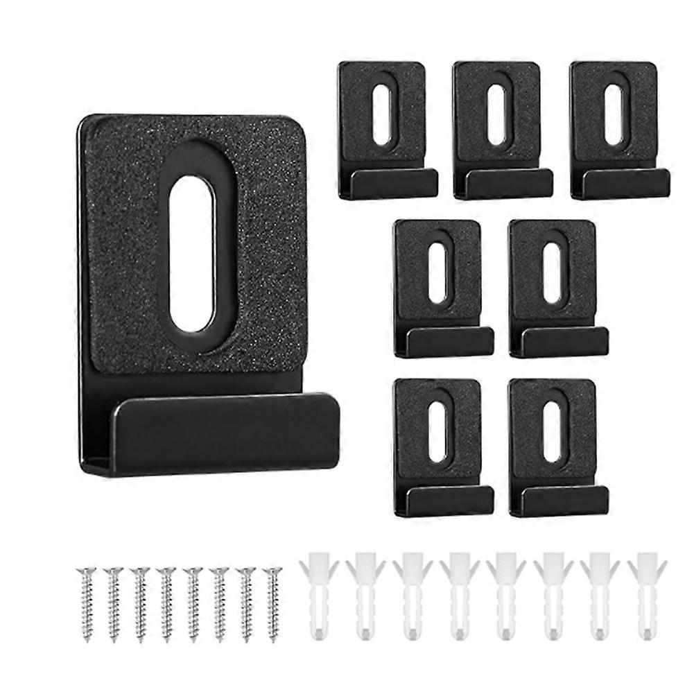 8-teiliges Spiegelhalterungsset Aus Metall, Inklusive Klemmen, Schrauben, Gummipads, Haken Und Robusten Befestigungselementen (schwarz).