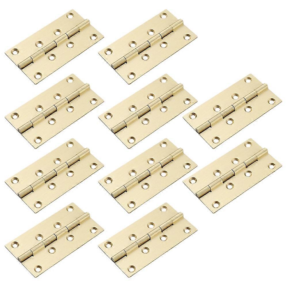 Set Mit 10 Gebürsteten Und Lackierten Messingscharnieren Für Schmuckkästchen Und Küchenschranktüren. Kupferscharniere Für Kleine Schachteln. Elegante Scharniere.