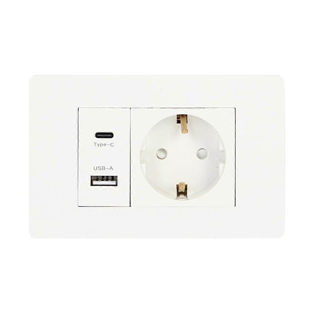 Standard-wandsteckdose Mit Usb-, Typ-c- Und Europäischem Stecker, 16 A, 180-250 V. Usb-netzteil Mit Europäischem Stecker.