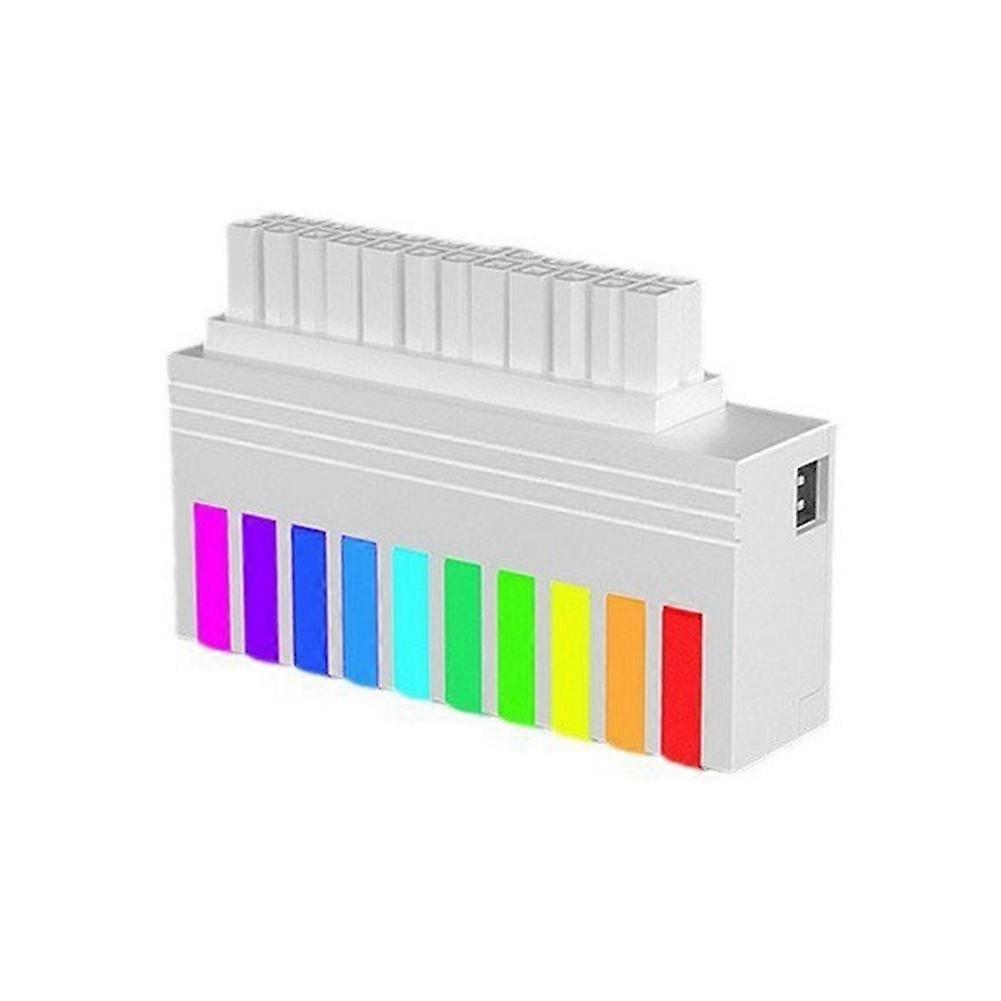 24-poliger 90°-atx-stromadapter, 5v 3-pin Argb, 24-poliger Aura Sync Atx-stromanschluss Für Desktop-pc-netzteile, Weiß