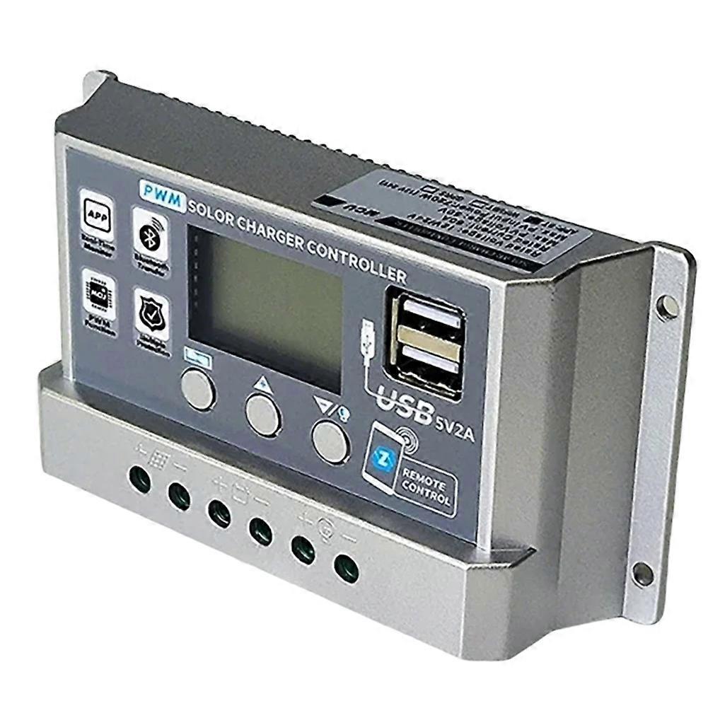 60a 12v/24v Pwm Wi-fi Bluetooth Solar-laderegler, Automatischer Dual-usb-entlader, Solarmodulregler Mit Lcd-bildschirm