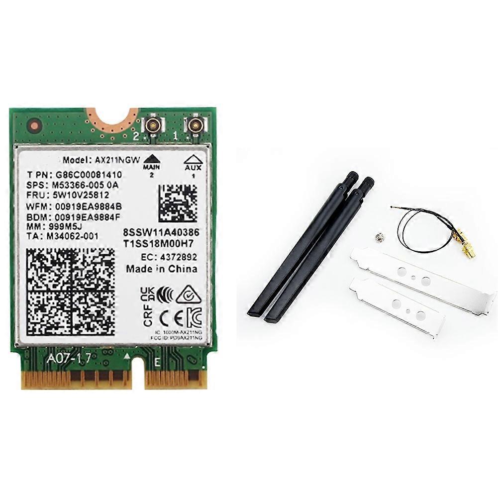 Ax211ngw+ Dual-antennen-wlan-6e-m.2-key-e-cnvio2-2,4-ghz-/5-ghz-wlan-netzwerkkarte Mit Bluetooth 5.2 Und 802.11ac-adapter