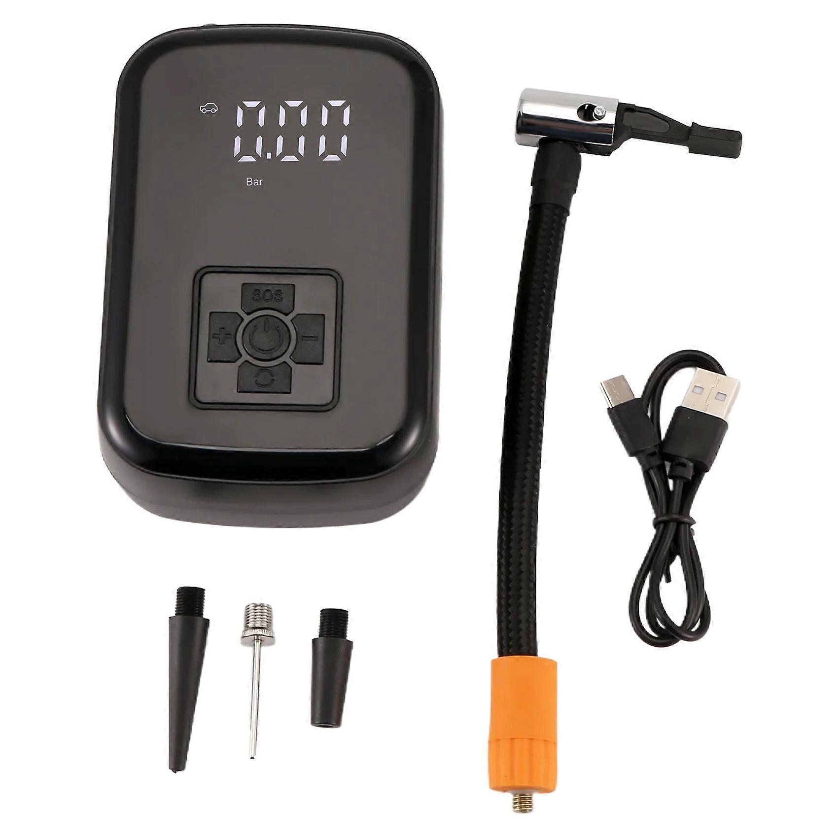 Tragbare Autoluftpumpe, Usb-ladefunktion, Kabellos, Intelligentes Digitaldisplay, Elektrischer Reifenfüller