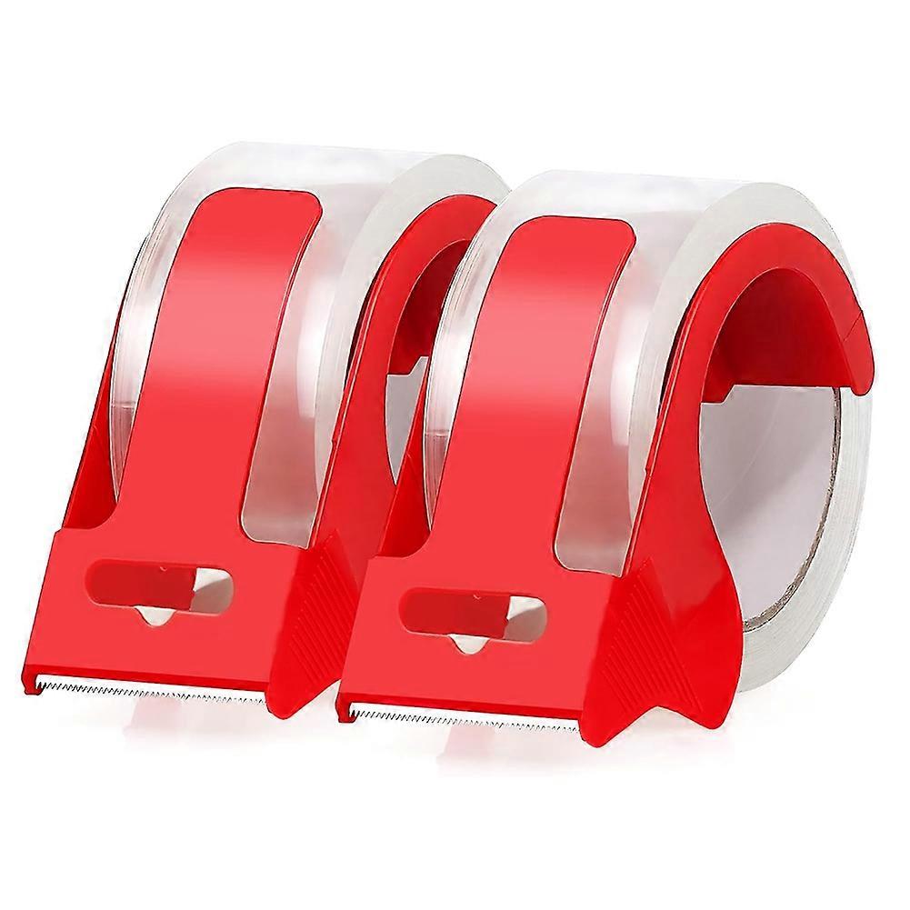 Verpackungsklebebandrollen Mit 2 Nachfüllbaren Abrollern, Hochfestes Verpackungsklebeband 4,8 Cm X 50 M, Verpackungsklebeband