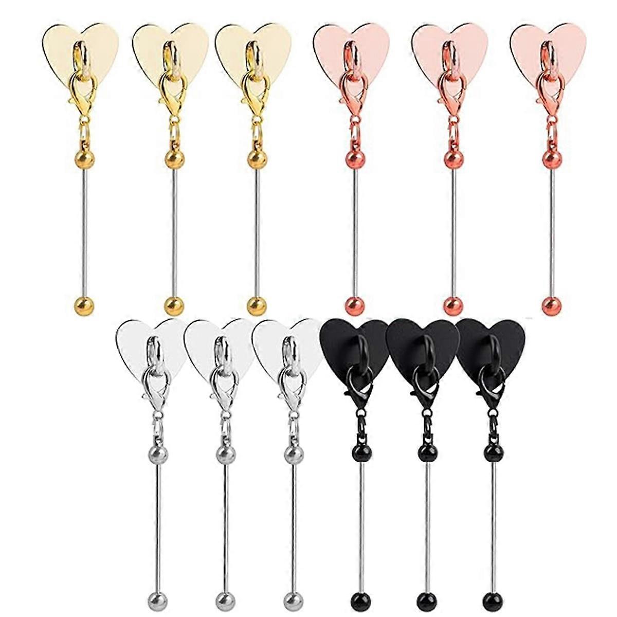 Set Mit 12 Perlenbesetzten Tassenanhängern Und Herzförmigen Metallaufklebern Zum Dekorieren Von Tassen Und Gläsern (verschiedene Farben).