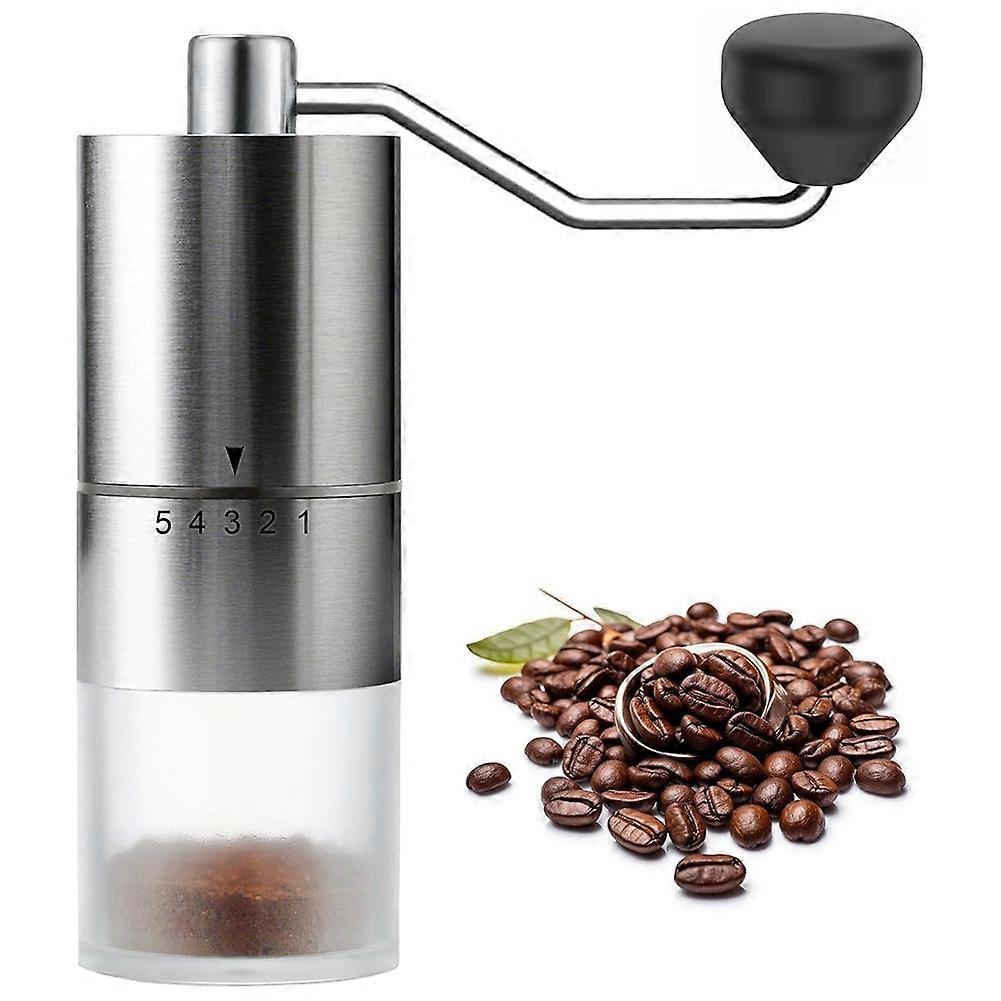 Tragbare, Manuelle Kaffeemühle, Keramische Kegelmahlwerke, 5 Mahlgradeinstellungen, Ideal Für Espresso Zu Hause, Im Büro Oder Beim Camping.