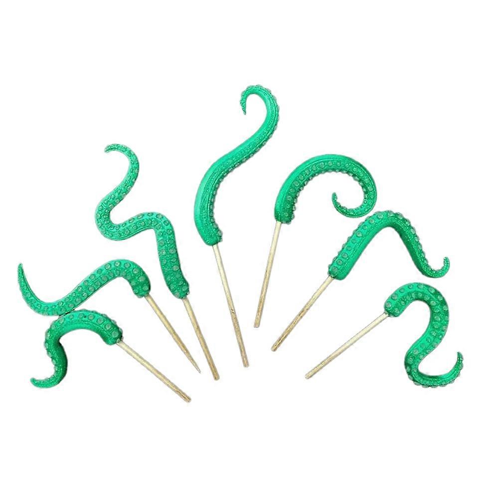 Set Aus 7 Pflanzenstützen In Form Von Oktopus-tentakeln, Seamonster-stil.