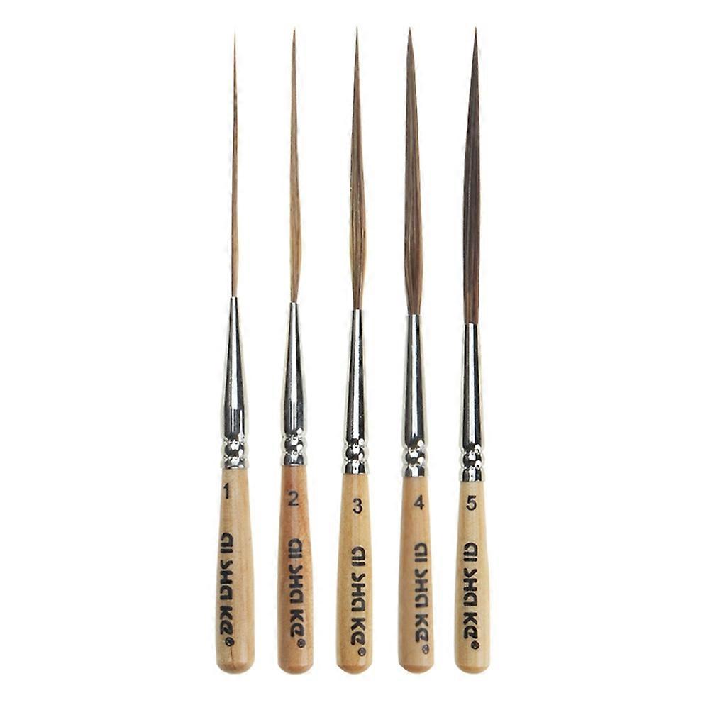 Set Mit 5 Aquarellpinseln Für Öl-, Acryl- Und Gouachemalerei – Präzisionspinsel Mit Langen Spitzen