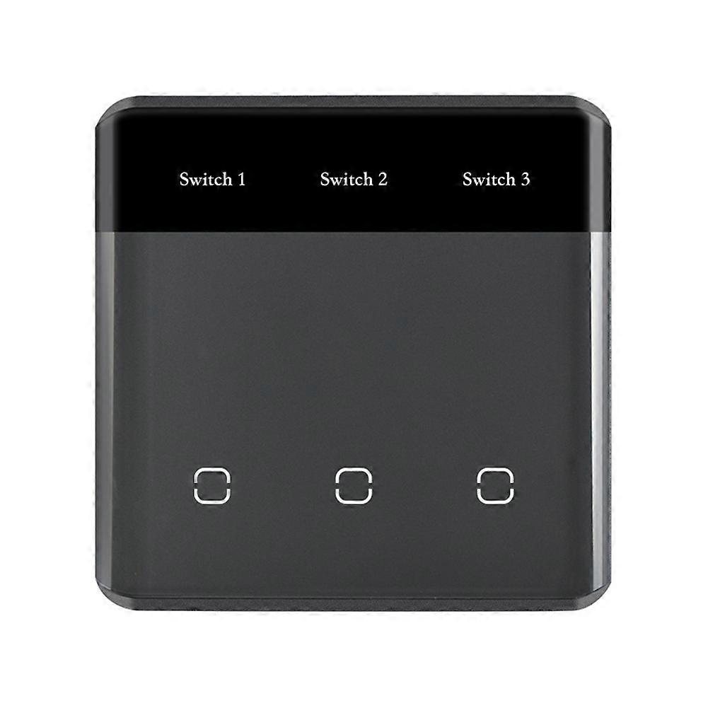 Tuya Smart Zigbee 3.0 Funk-touchschalter Mit Led-anzeige, Eu-stecker, Schwarz Und Grau