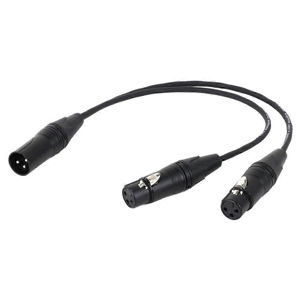 0,5 M Langes Schwarzes 3-poliges Xlr-audio-verlängerungskabel (1 Stecker Auf 2 Buchsen) Für Mikrofone, Y-splitter, Audiokabel Für Mischpultmikrofone
