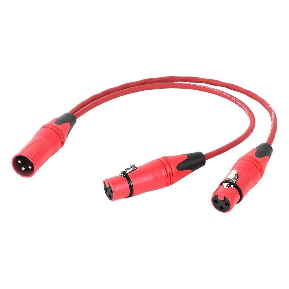 0,5 M Langes Rotes 3-poliges Xlr-audio-verlängerungskabel (1 Stecker Auf 2 Buchsen) Für Mikrofone, Y-splitter, Audiokabel Für Mischpultmikrofone