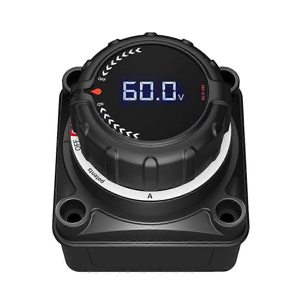 Verbesserter Batterietrennschalter Mit Voltmeter, Dc 5-60v Hauptabschalt-/isolationsschalter Für Boot, Auto Oder Lkw