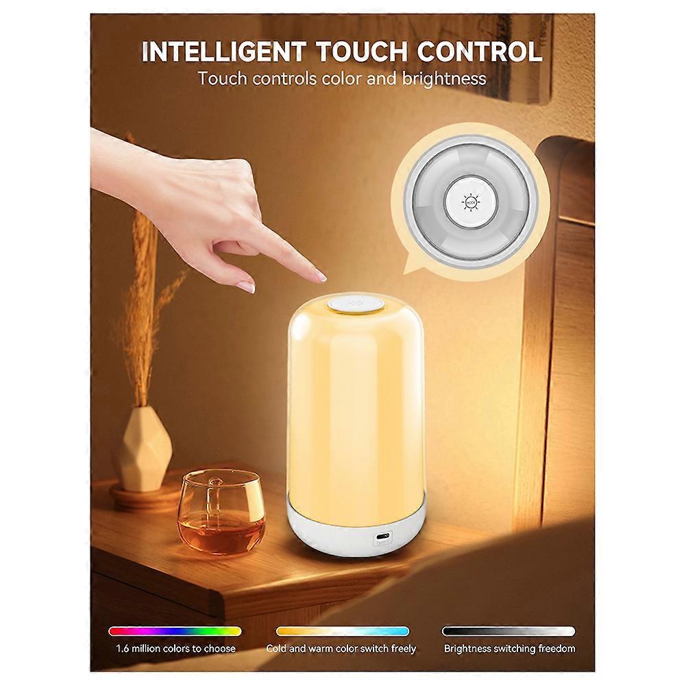 Nachtlicht Für Mutter Und Baby Mit Kabelloser Smart-beleuchtung, Farbvariation, Wiederaufladbarem 3600-mah-akku Und Touch-musikfunktion.
