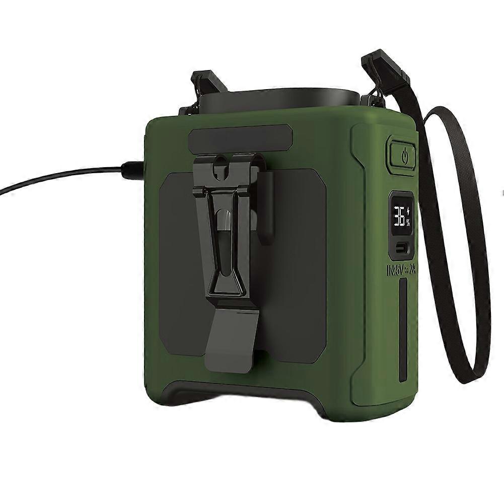 Tragbarer 10.000-mah-ventilator Mit Powerbank, Led-licht, Nackenventilator, 5 Geschwindigkeitsstufen, Starker Luftstrom, Umweltfreundlich