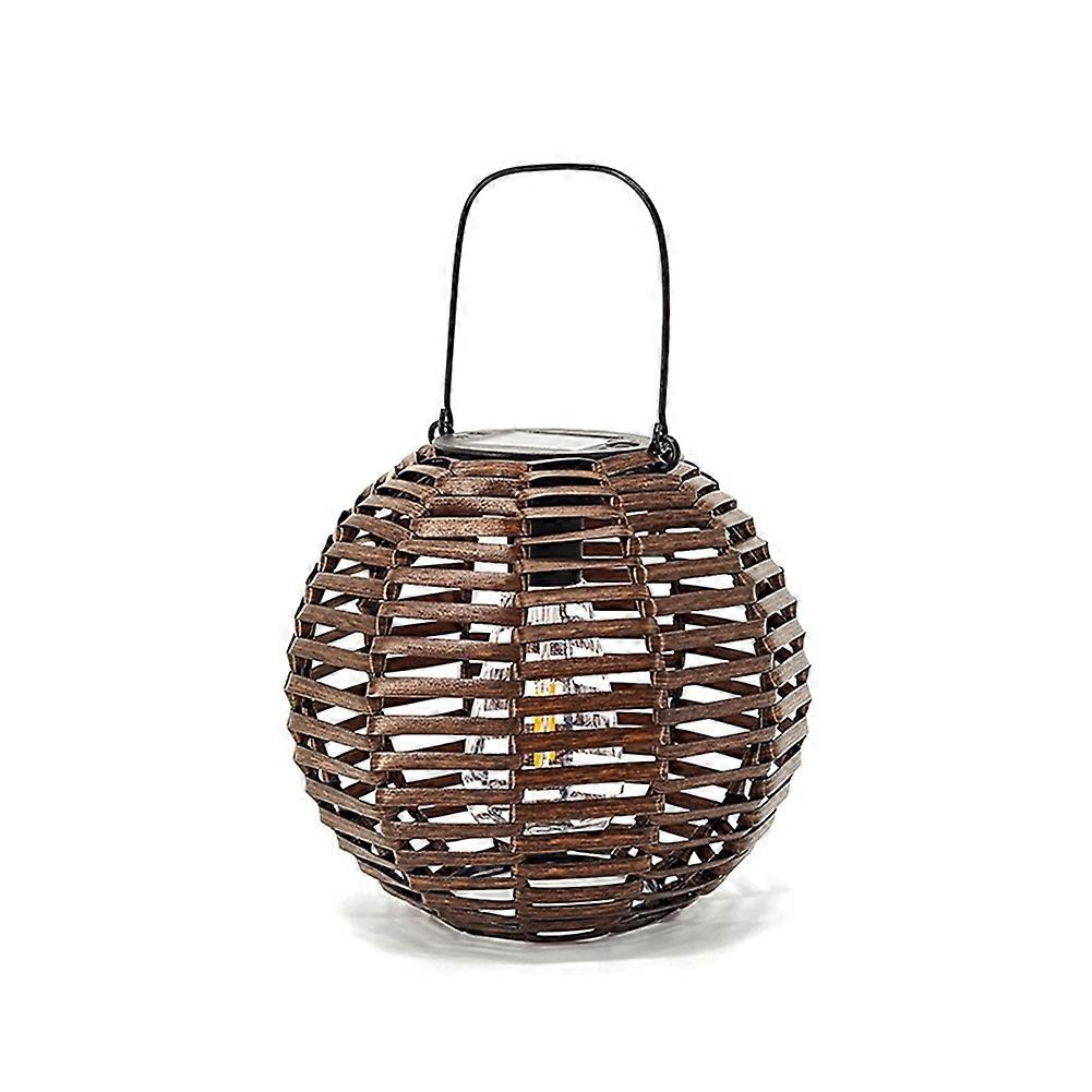 Solarbetriebene Hängelampe Aus Geflochtenem Rattan, Hängende Solarlaterne Für Den Garten, Dekorative Lampe Für Den Hof A