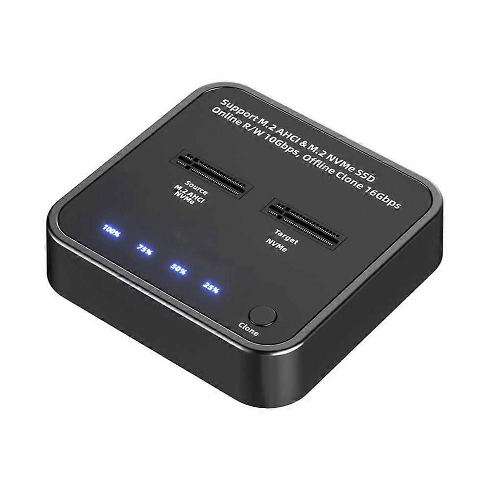 M.2 Nvme Ssd-klongehäuse, M.2 Pcie Usb Typ-c 3.2 Gen2 10 Gbit/s Ssd-adapter, 2-bay-dockingstation Mit Laufwerk Und Uasp.
