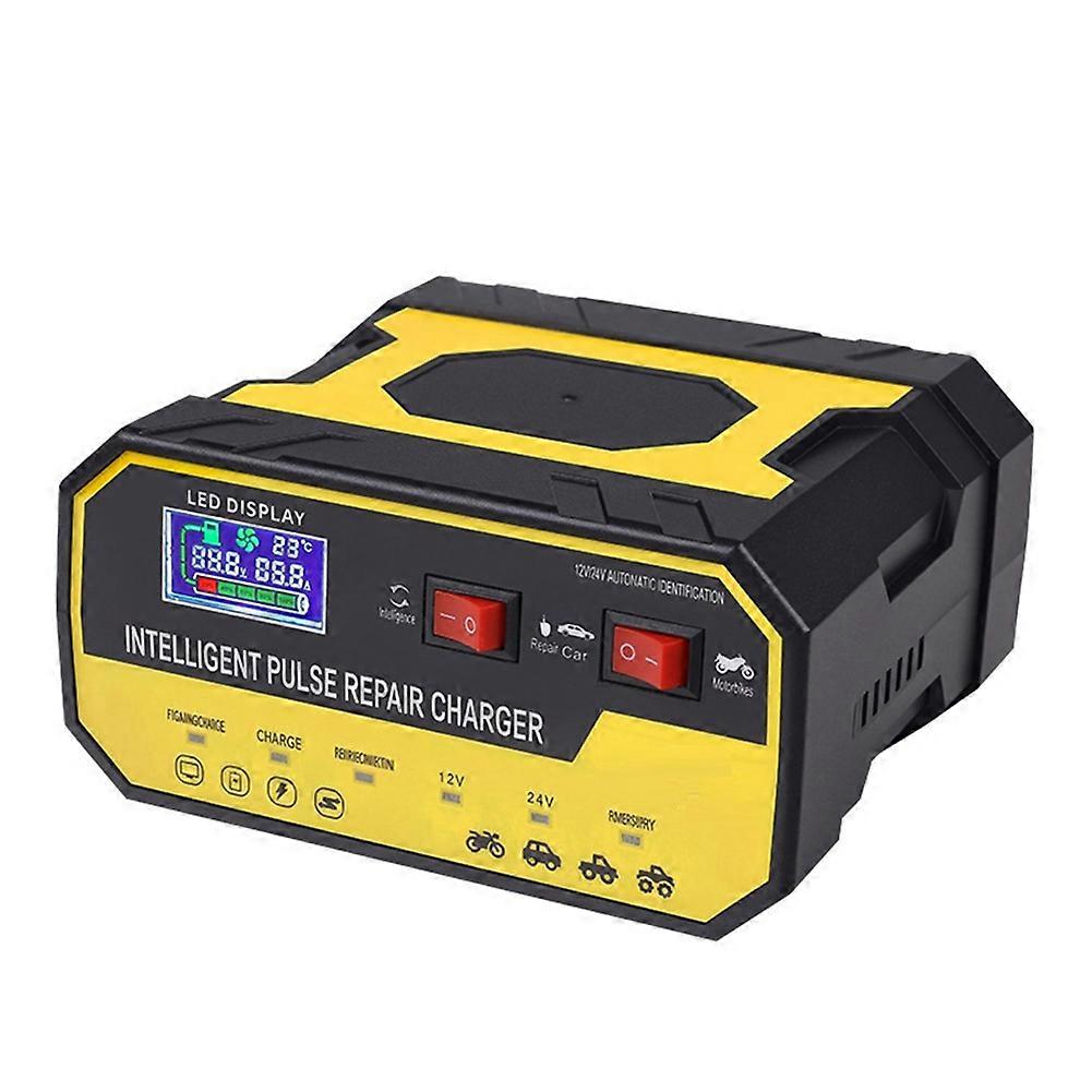 Universelles Ladegerät Für 12v/24v-autobatterien, Intelligente Reparaturfunktion, Vollautomatisches Schnellladegerät Für Motorradbatterien, Eu-stecker