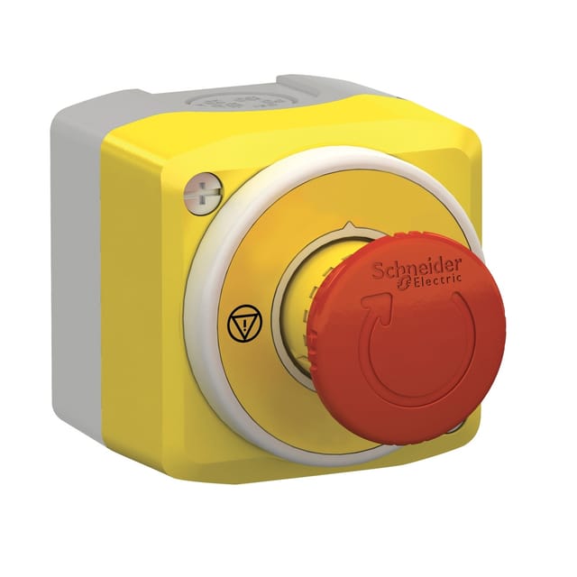 Schneider Electric Emergency stop control station marked with iec symbols ø40 mm emergency stop and build-in led with 2 colors (red/white) 2xnc + 1xno 24v