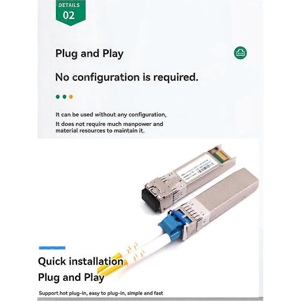 Sfp+ 10g 1310 Nm Singlemode-lc-glasfasermodule, Dual-fiber-transceiver Kompatibel Mit Netzwerkroutern Und -switches, B