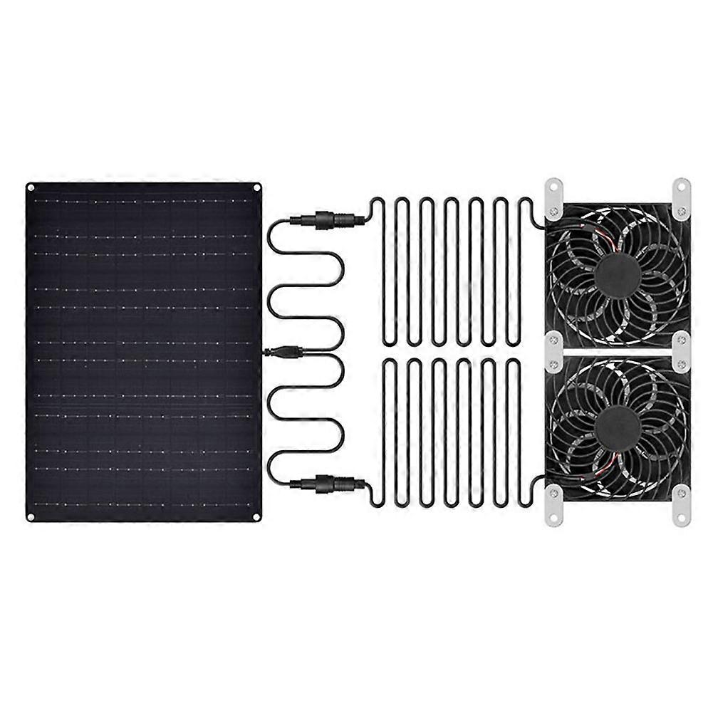 Solarventilator Für Hundezwinger, Wasserdichtes 15-w-solarpanel, Doppel-luftabsaugung Für Gartenhaus, Hühnerstall, Hundezwingerbelüftung
