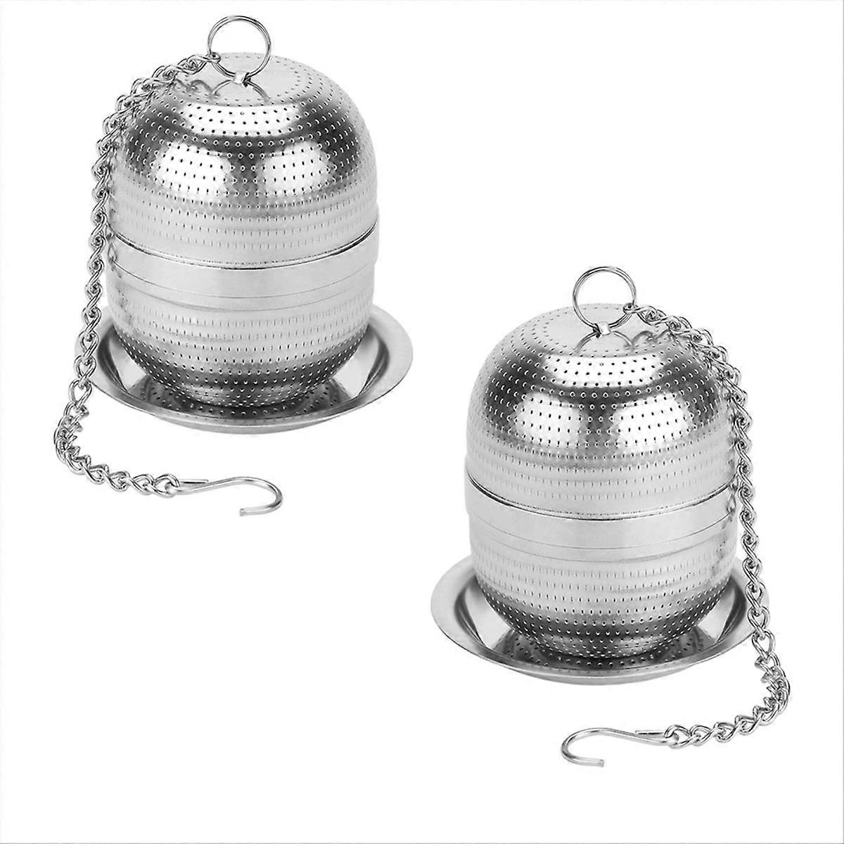 Set Mit 2 Tee-eiern, Teesiebe Aus Feinem Netzgewebe, Kompatibel Mit Den Meisten Tassen Und Teekannen.