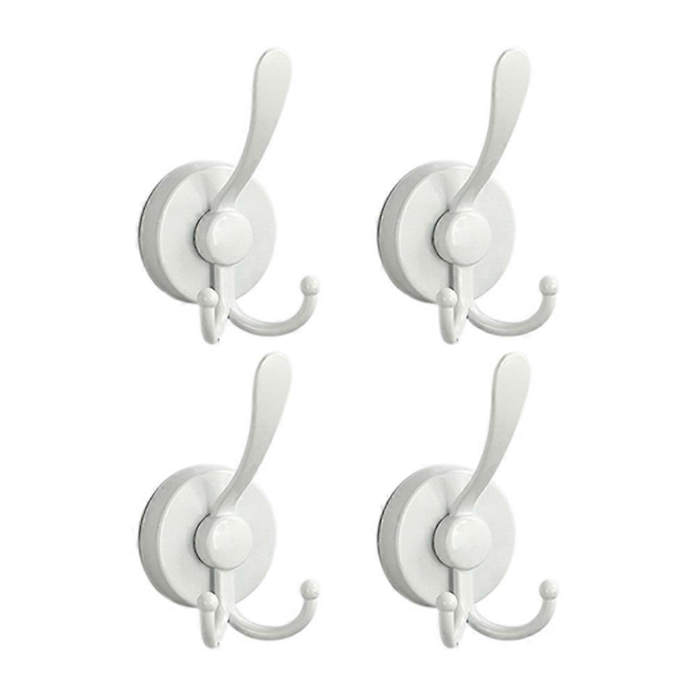 Set Mit 4 Doppelten Edelstahl-saugnäpfen, Kein Bohren Erforderlich, Leistungsstark Und Wiederverwendbar, Rostbeständig, Weiß.