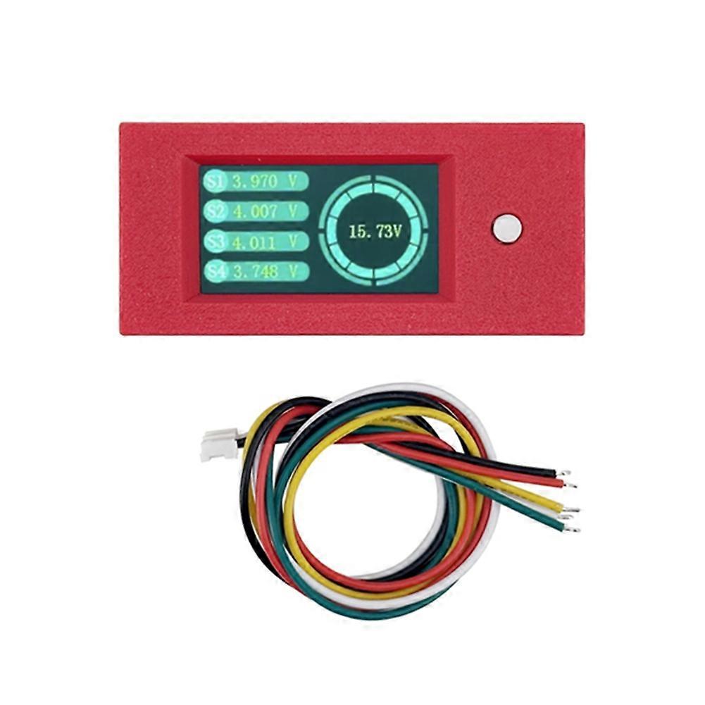 Spannungsprüfer Für 4s-akkus Mit Gehäuse Und Tft-display. Präzise Spannungsmessung Für 4s Lifepo4/lipo/lto-akkus.