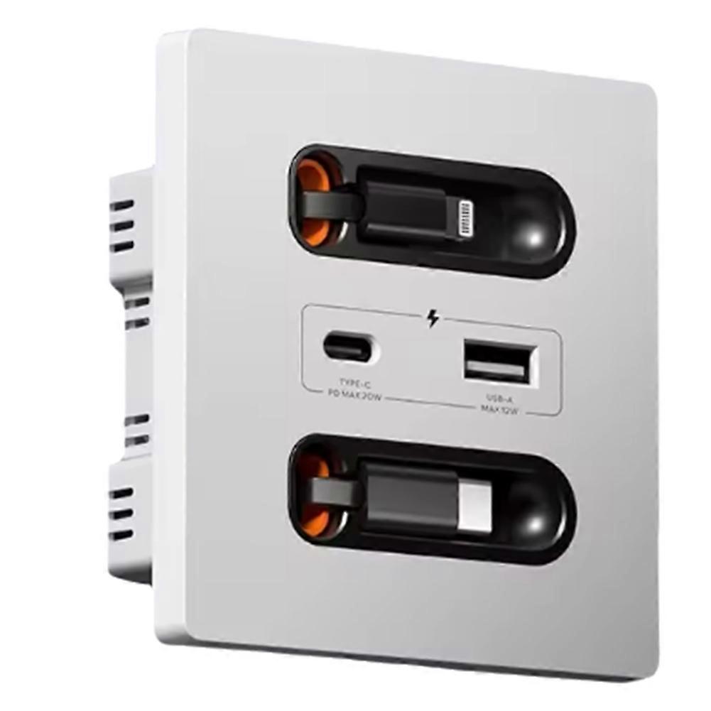 Universeller Intelligenter Wandstecker Mit 20-w-schnellladekabel, Usb-c-anschluss, Pc-netzteil Und Usb-c-handyladegerät